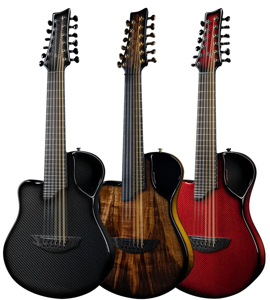 Carbon fiber guitars collection with different body colors